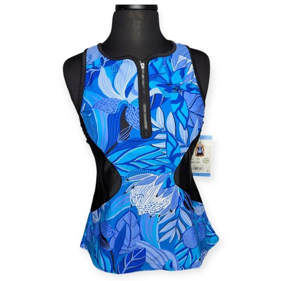 ZeroXposur Other - ZeroXposur Vibrant Cornflower 4 Way Stretch Lightweight Swim Top Size Large NWT